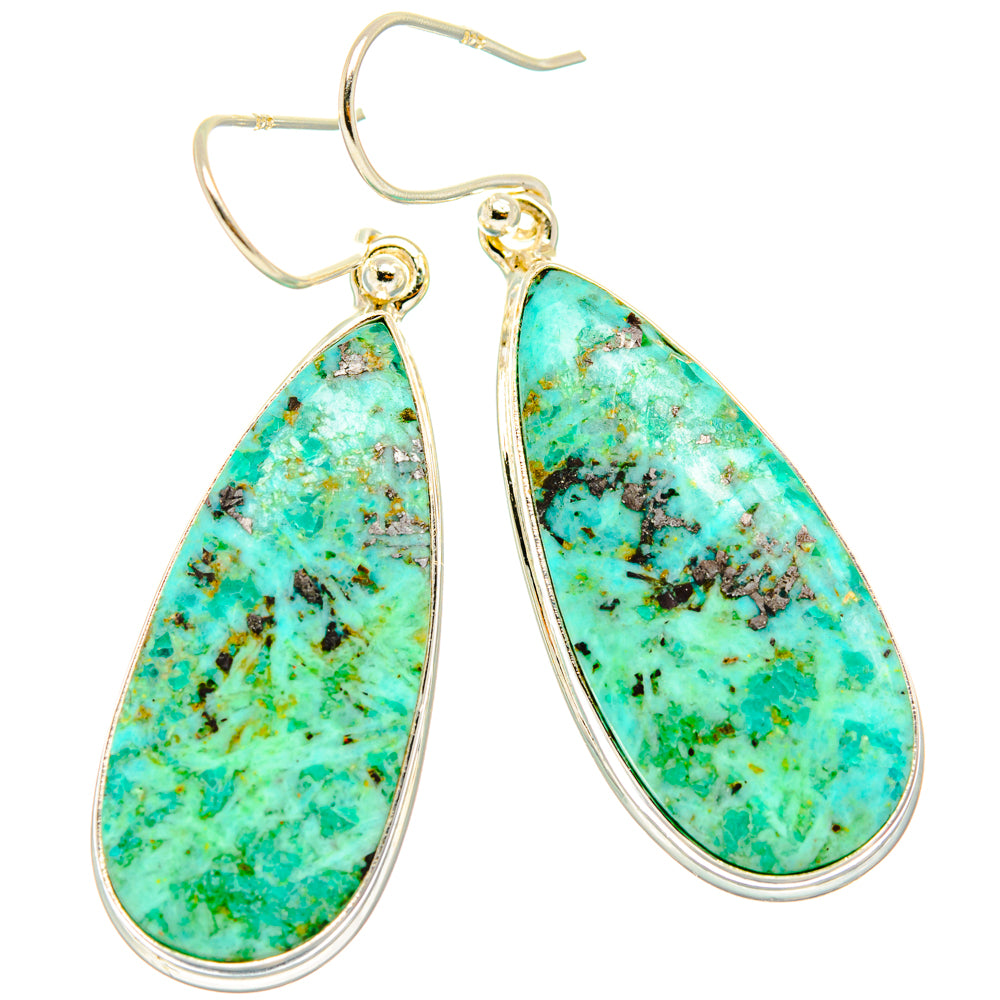 Chrysocolla Earrings handcrafted by Anasilvercos - EARR427997 - Photo 2
