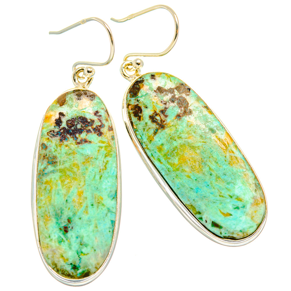 Chrysocolla Earrings handcrafted by Anasilvercos - EARR428006 - Photo 2