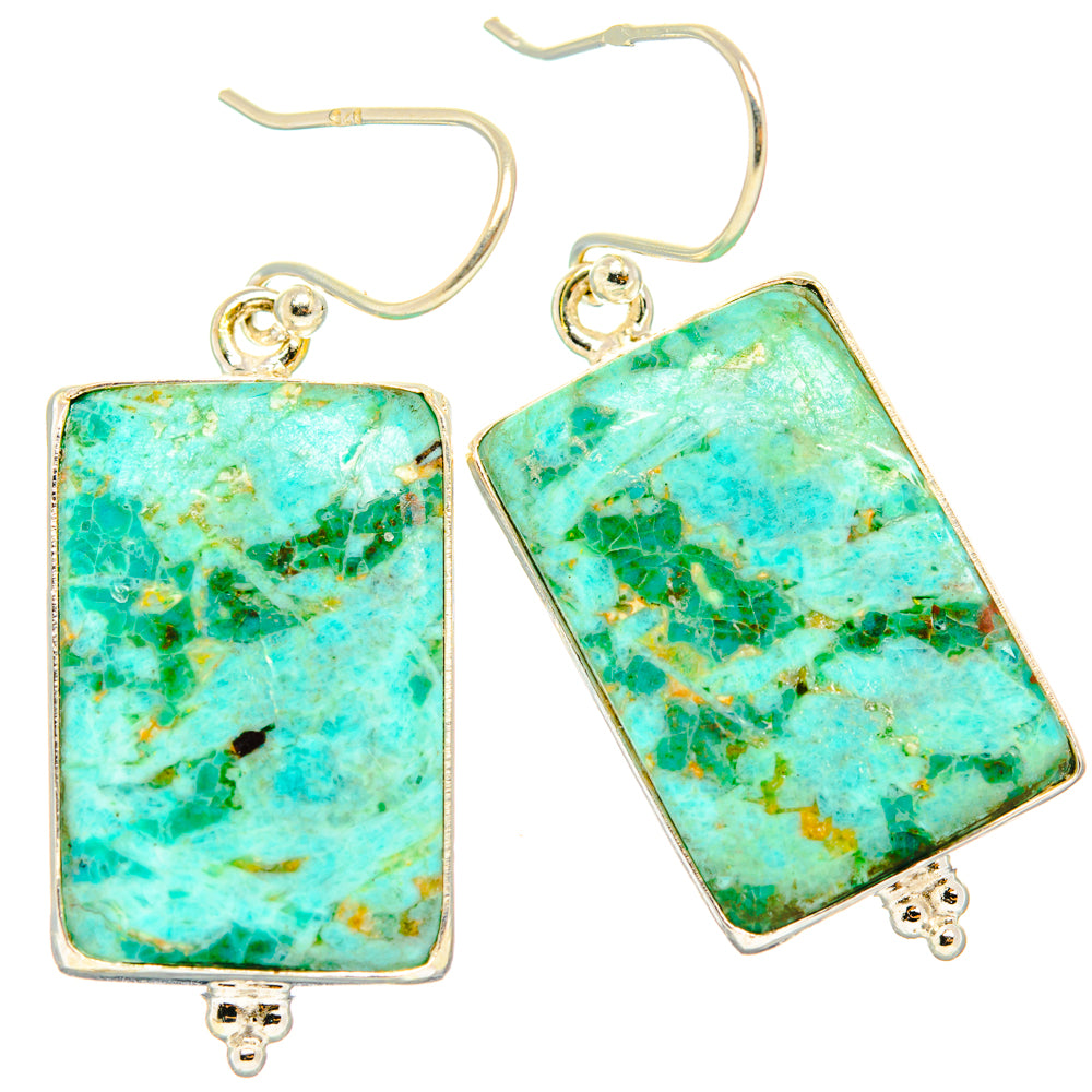 Chrysocolla Earrings handcrafted by Anasilvercos - EARR428011 - Photo 2
