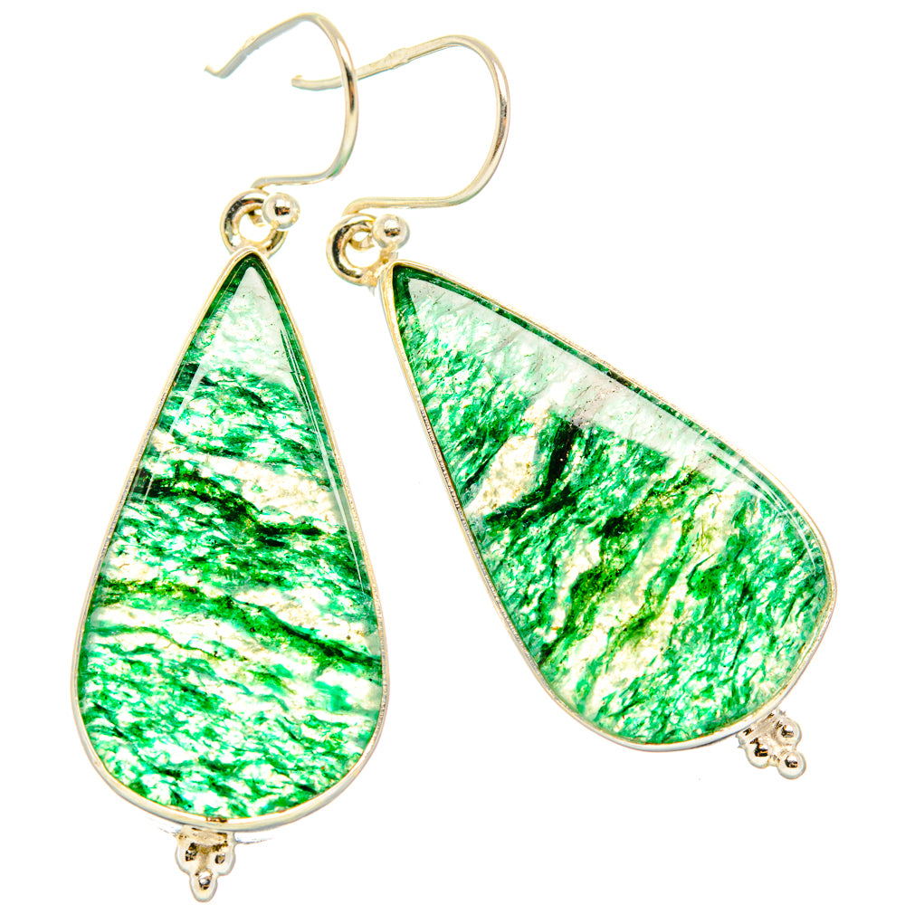 Green Aventurine Earrings handcrafted by Anasilvercos - EARR428023 - Photo 2