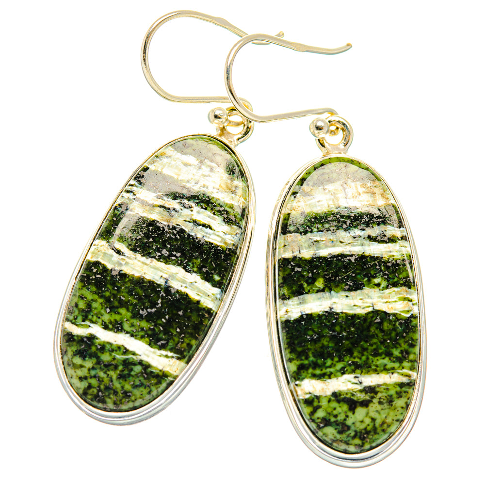 Green Swiss Opal Earrings handcrafted by Anasilvercos - EARR428030 - Photo 2