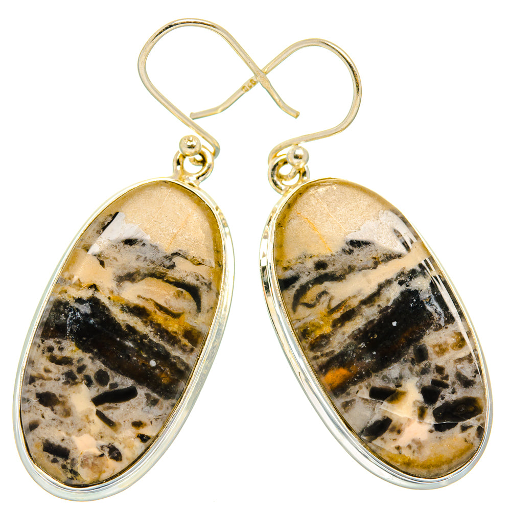 Peanut Wood Jasper Earrings handcrafted by Anasilvercos - EARR428039 - Photo 2