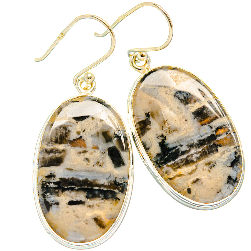 Peanut Wood Jasper Earrings handcrafted by Anasilvercos - EARR428068 - Photo 2