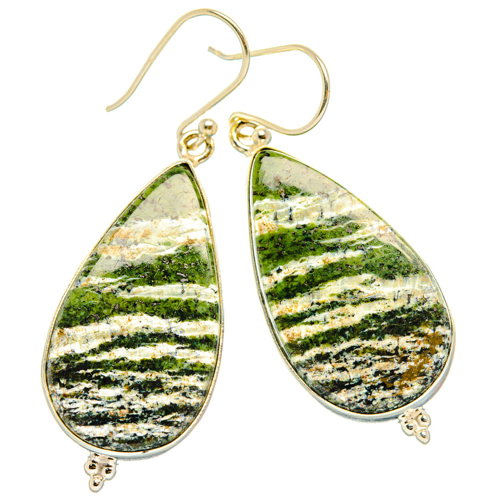 Green Swiss Opal Earrings handcrafted by Anasilvercos - EARR428093 - Photo 2