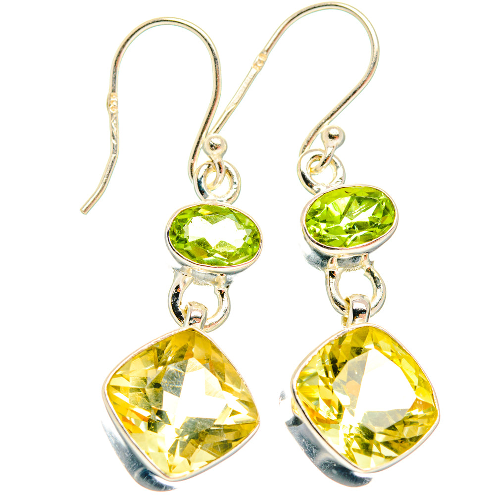 Citrine, Peridot Earrings handcrafted by Anasilvercos - EARR428155 - Photo 2