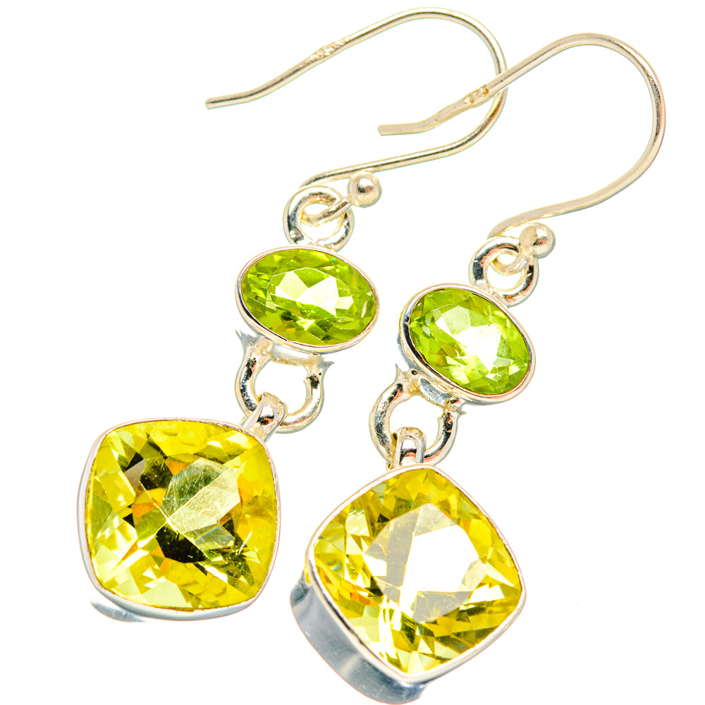 Citrine, Peridot Earrings handcrafted by Anasilvercos - EARR428160 - Photo 2