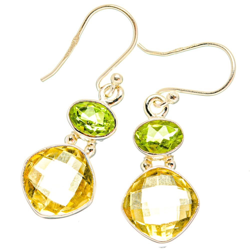 Citrine, Peridot Earrings handcrafted by Anasilvercos - EARR428162 - Photo 2