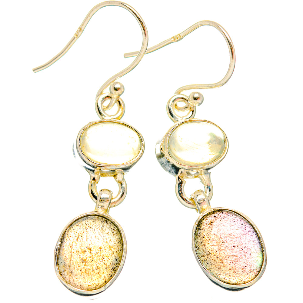 Labradorite, Ethiopian Opal Earrings handcrafted by Anasilvercos - EARR428165 - Photo 2