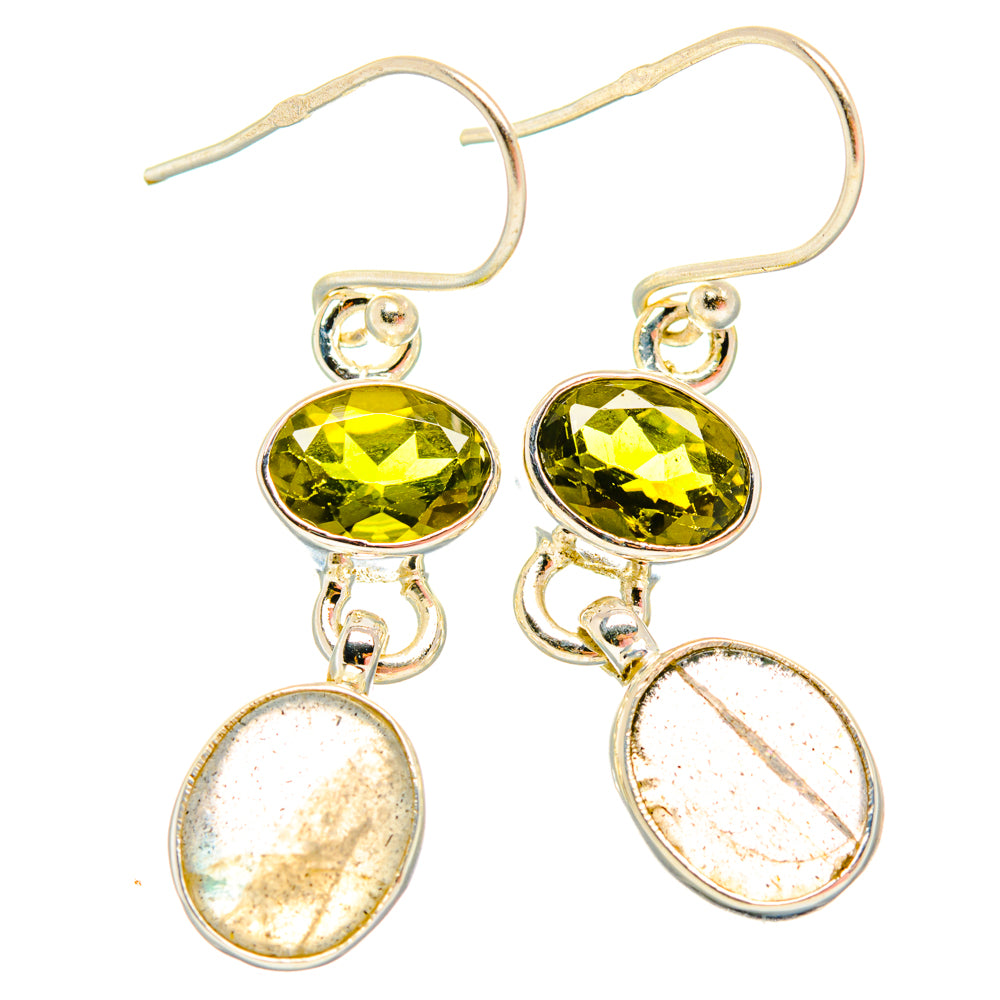 Labradorite, Green Tourmaline Earrings handcrafted by Anasilvercos - EARR428169 - Photo 2