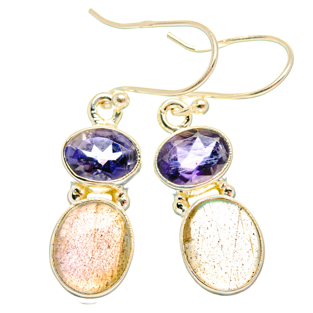 Labradorite, Tanzanite Earrings handcrafted by Anasilvercos - EARR428174 - Photo 2