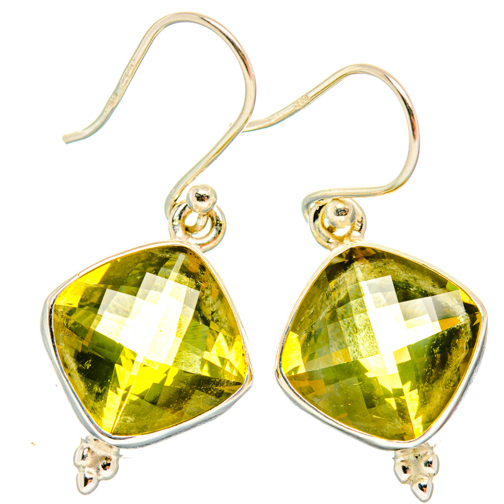 Lemon Quartz Earrings handcrafted by Anasilvercos - EARR428180 - Photo 2