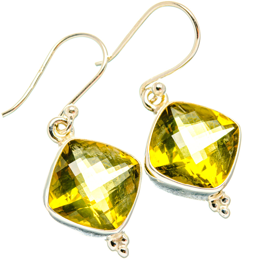 Lemon Quartz Earrings handcrafted by Anasilvercos - EARR428182 - Photo 2