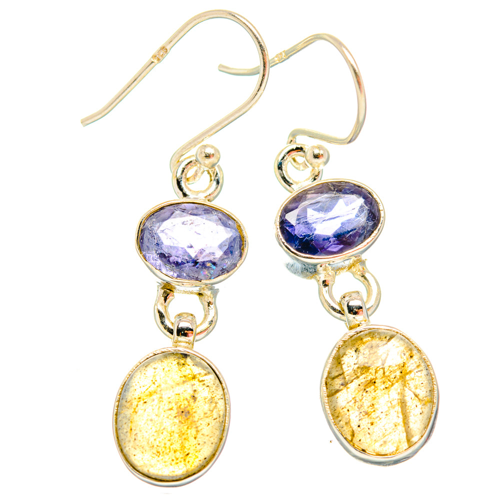 Labradorite, Tanzanite Earrings handcrafted by Anasilvercos - EARR428184 - Photo 2
