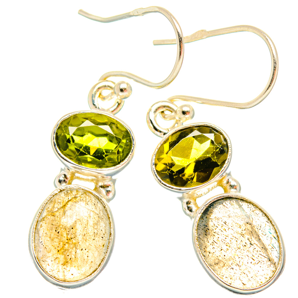 Labradorite, Green Tourmaline Earrings handcrafted by Anasilvercos - EARR428191 - Photo 2