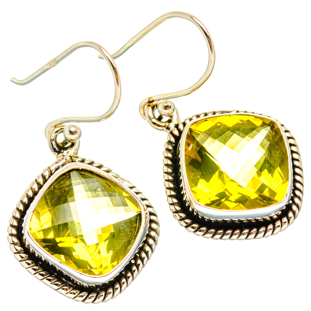 Lemon Quartz Earrings handcrafted by Anasilvercos - EARR428194 - Photo 2