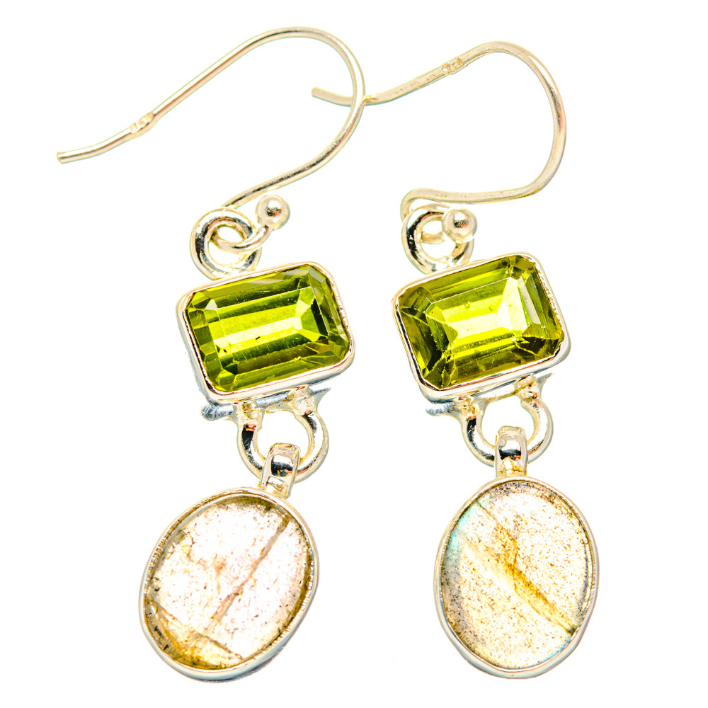 Labradorite, Peridot Earrings handcrafted by Anasilvercos - EARR428200 - Photo 2