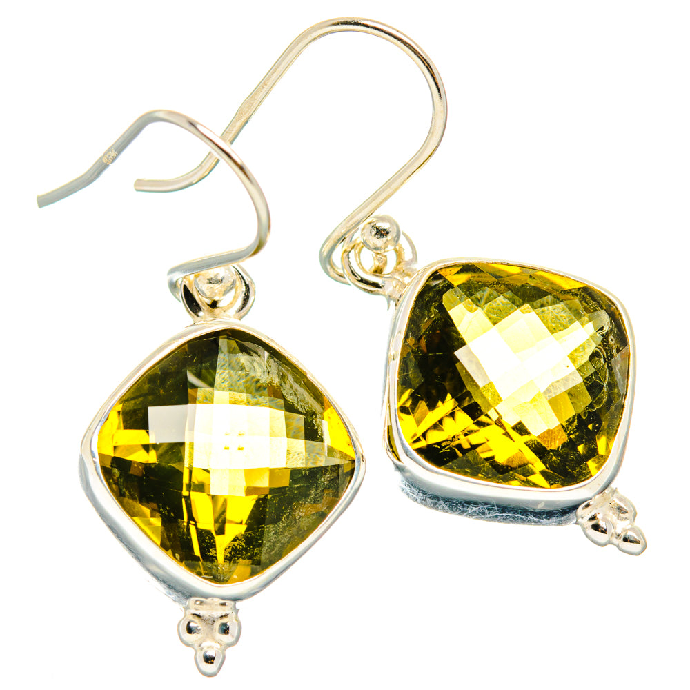 Olive Quartz Earrings handcrafted by Anasilvercos - EARR428202 - Photo 2