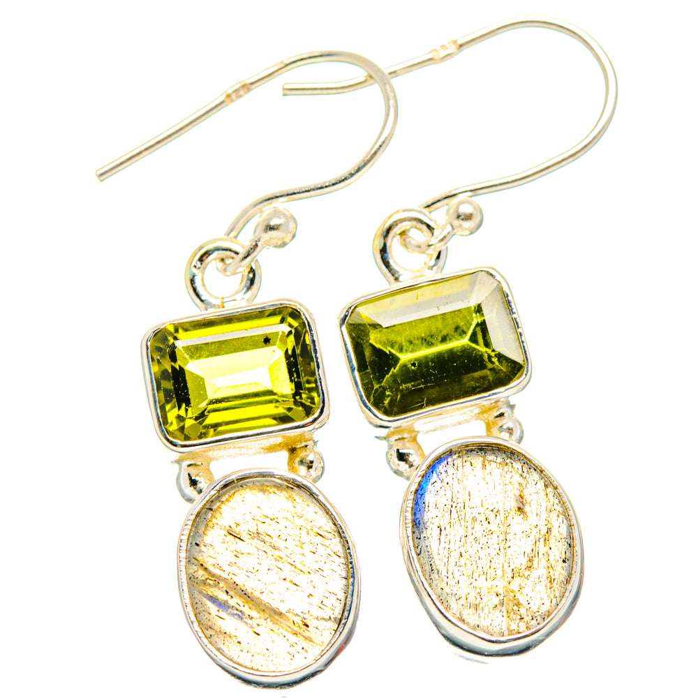 Labradorite, Peridot Earrings handcrafted by Anasilvercos - EARR428203 - Photo 2