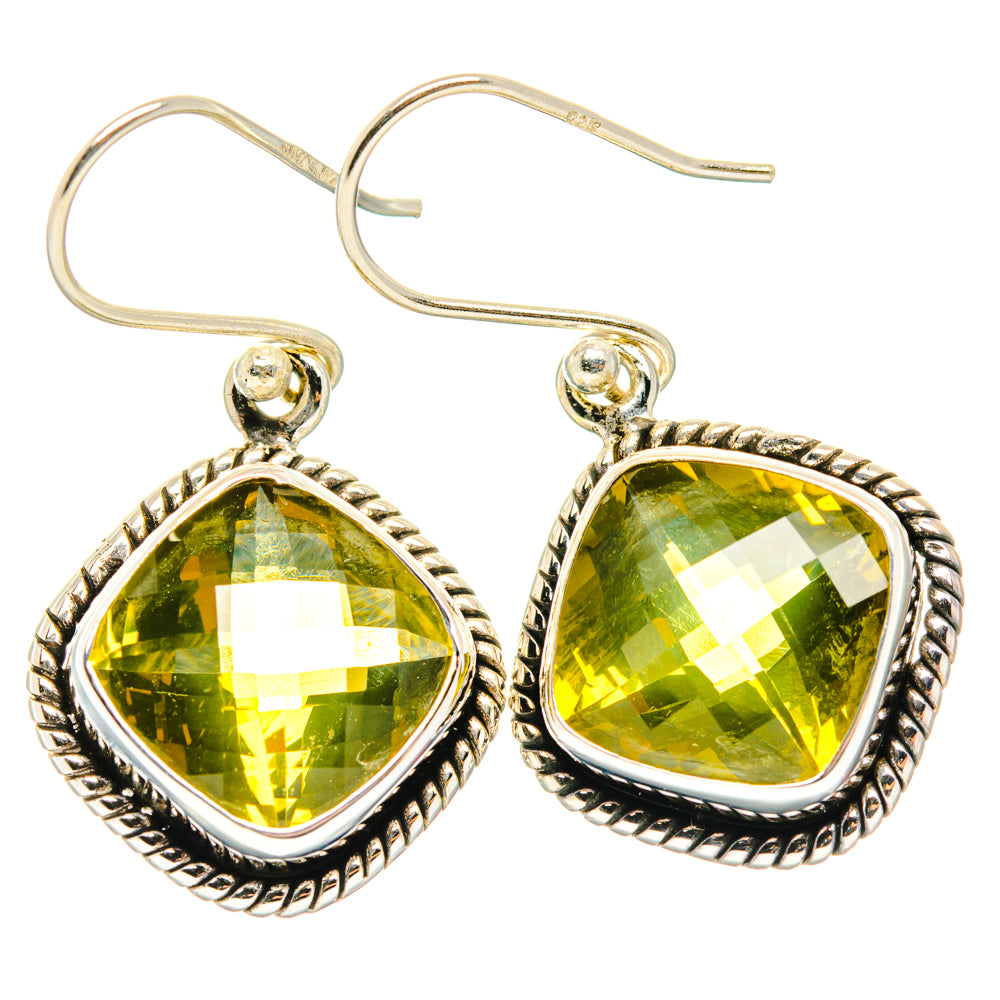 Lemon Quartz Earrings handcrafted by Anasilvercos - EARR428213 - Photo 2