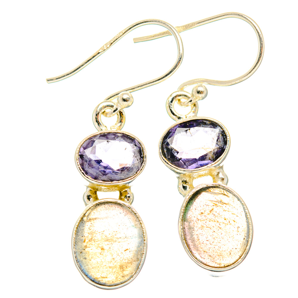 Labradorite, Tanzanite Earrings handcrafted by Anasilvercos - EARR428218 - Photo 2