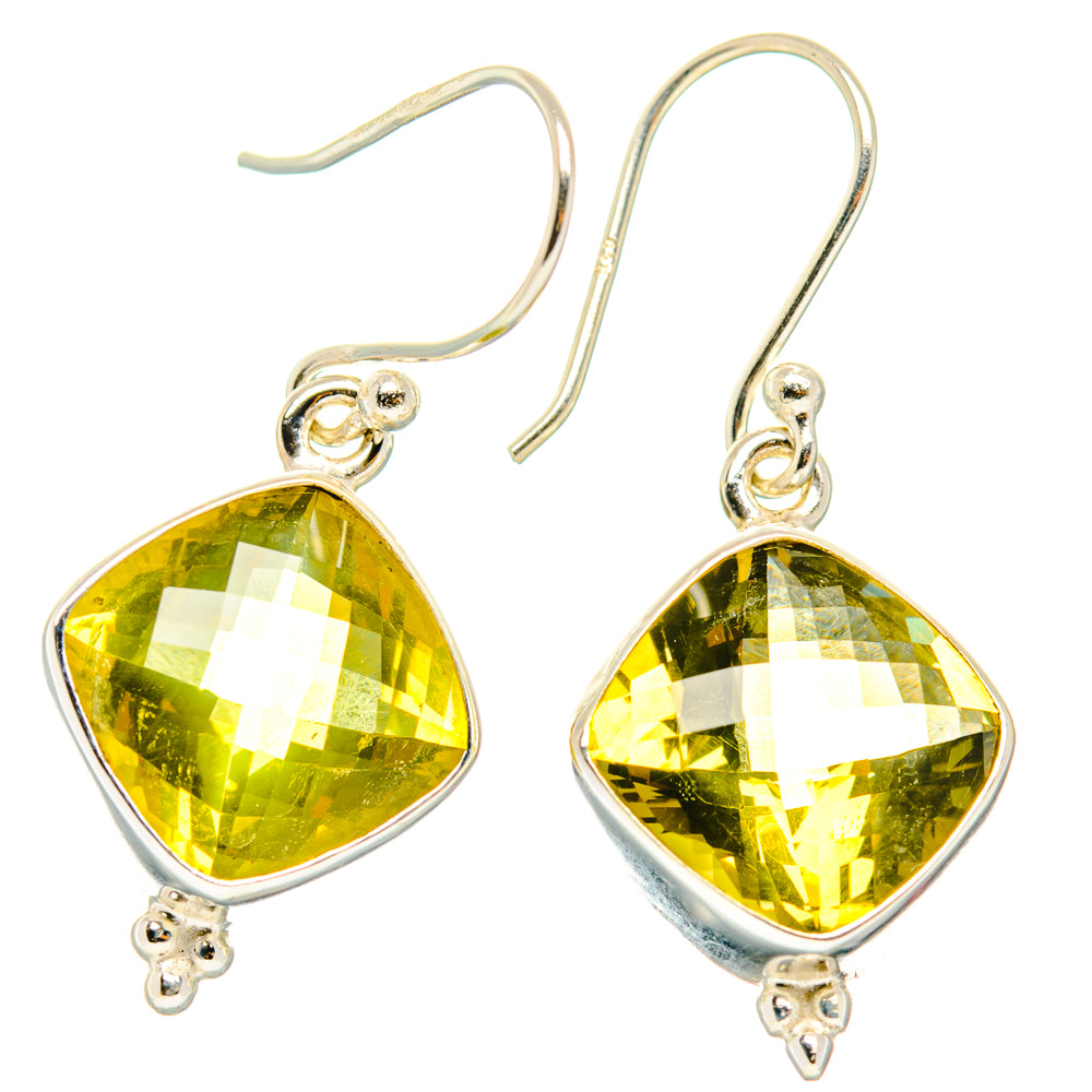 Lemon Quartz Earrings handcrafted by Anasilvercos - EARR428219 - Photo 2