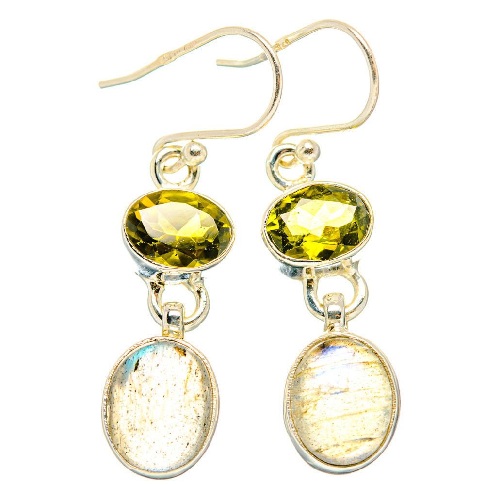 Labradorite, Green Tourmaline Earrings handcrafted by Anasilvercos - EARR428237 - Photo 2