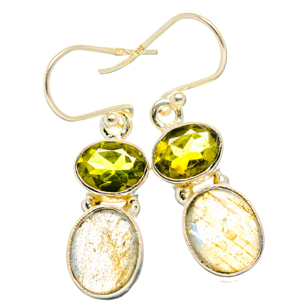 Labradorite, Green Tourmaline Earrings handcrafted by Anasilvercos - EARR428242 - Photo 2