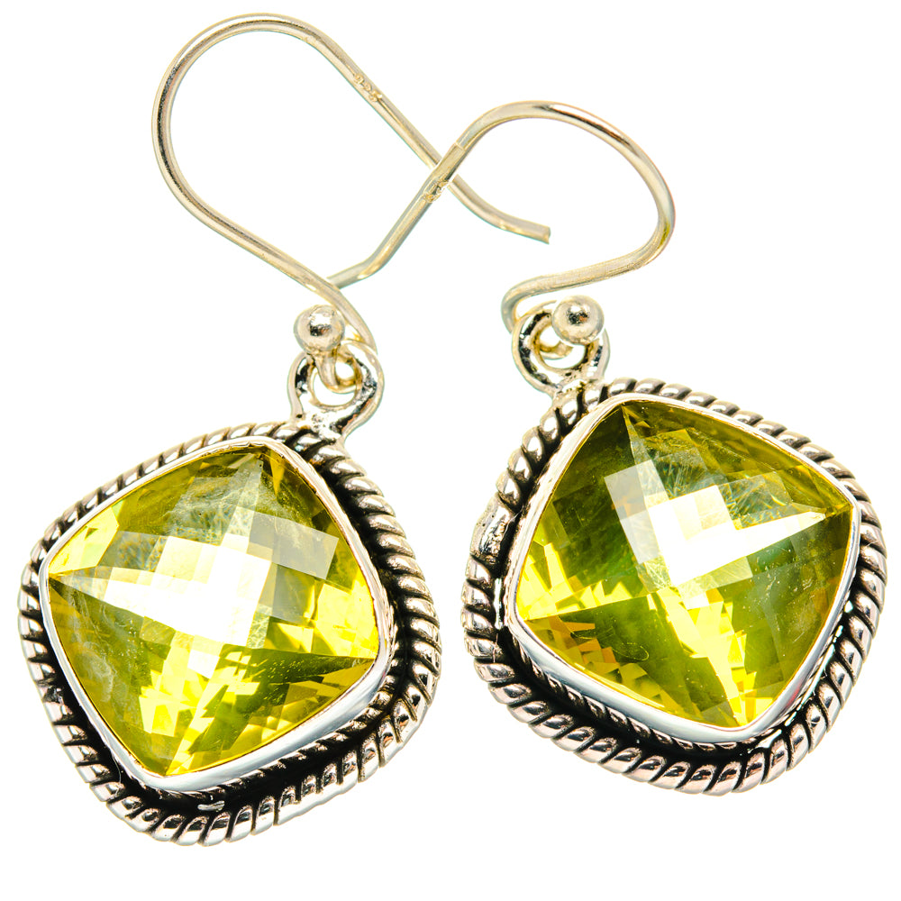 Lemon Quartz Earrings handcrafted by Anasilvercos - EARR428274 - Photo 2