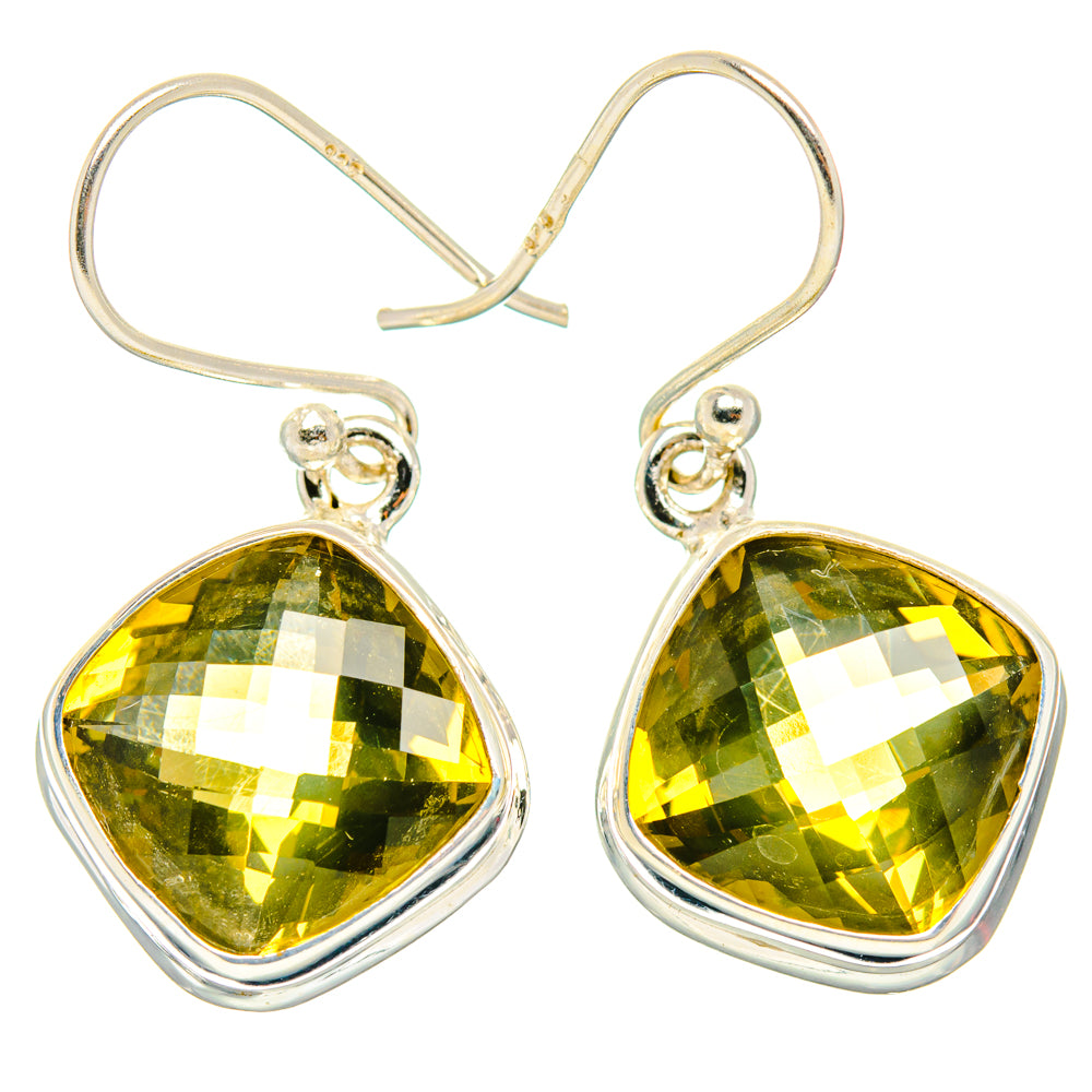 Olive Quartz Earrings handcrafted by Anasilvercos - EARR428304 - Photo 2