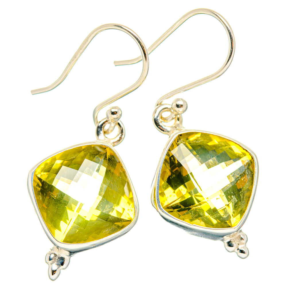 Lemon Quartz Earrings handcrafted by Anasilvercos - EARR428307 - Photo 2