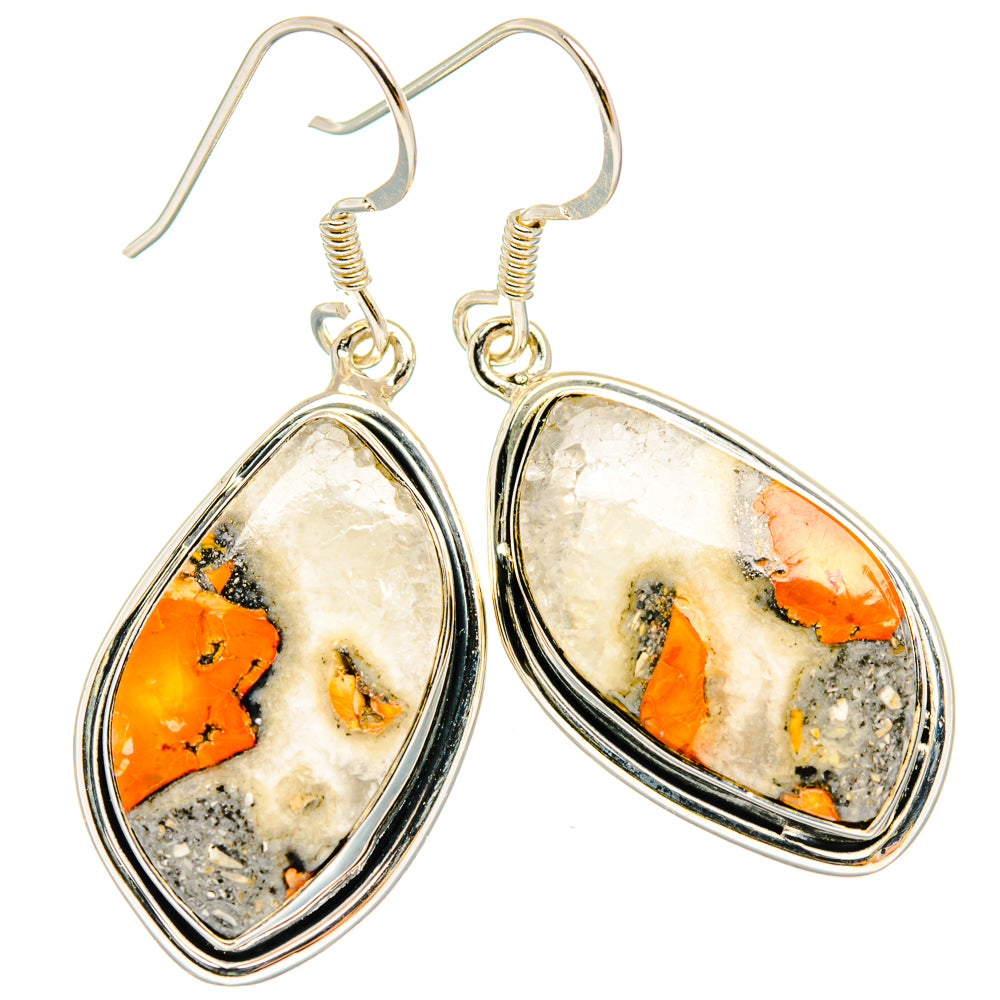 Orange Agate Earrings handcrafted by Anasilvercos - EARR428331 - Photo 2
