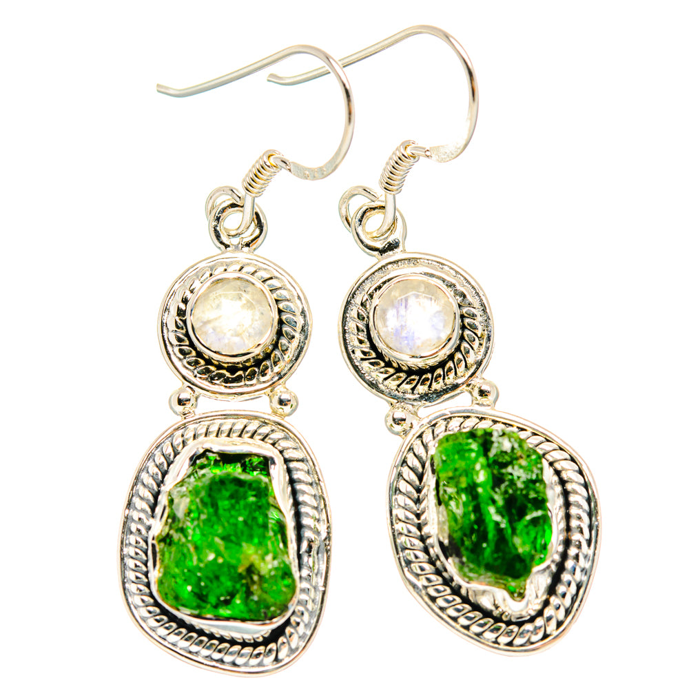 Chrome Diopside Earrings handcrafted by Anasilvercos - EARR428340 - Photo 2