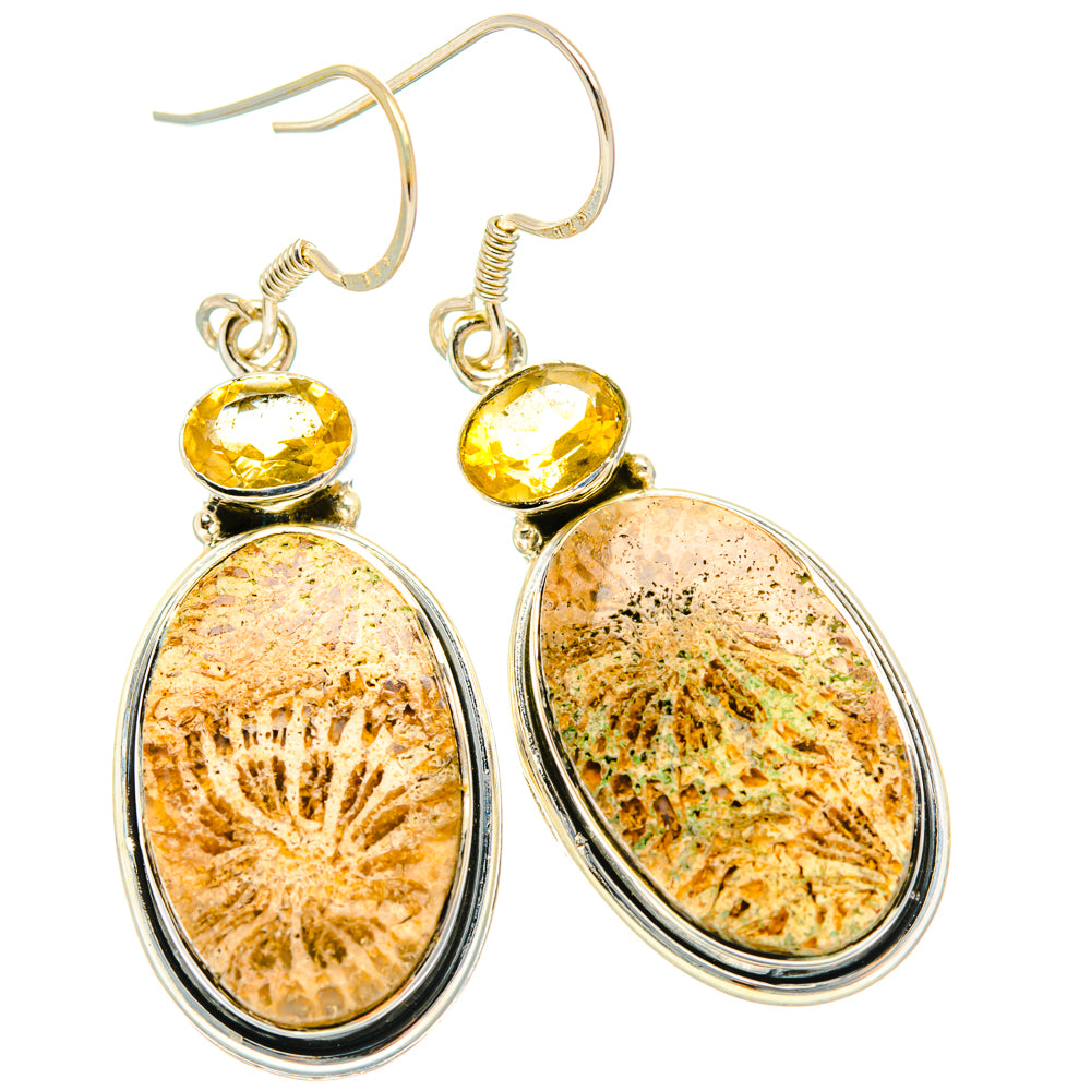 Fossil Coral Earrings handcrafted by Anasilvercos - EARR428343 - Photo 2