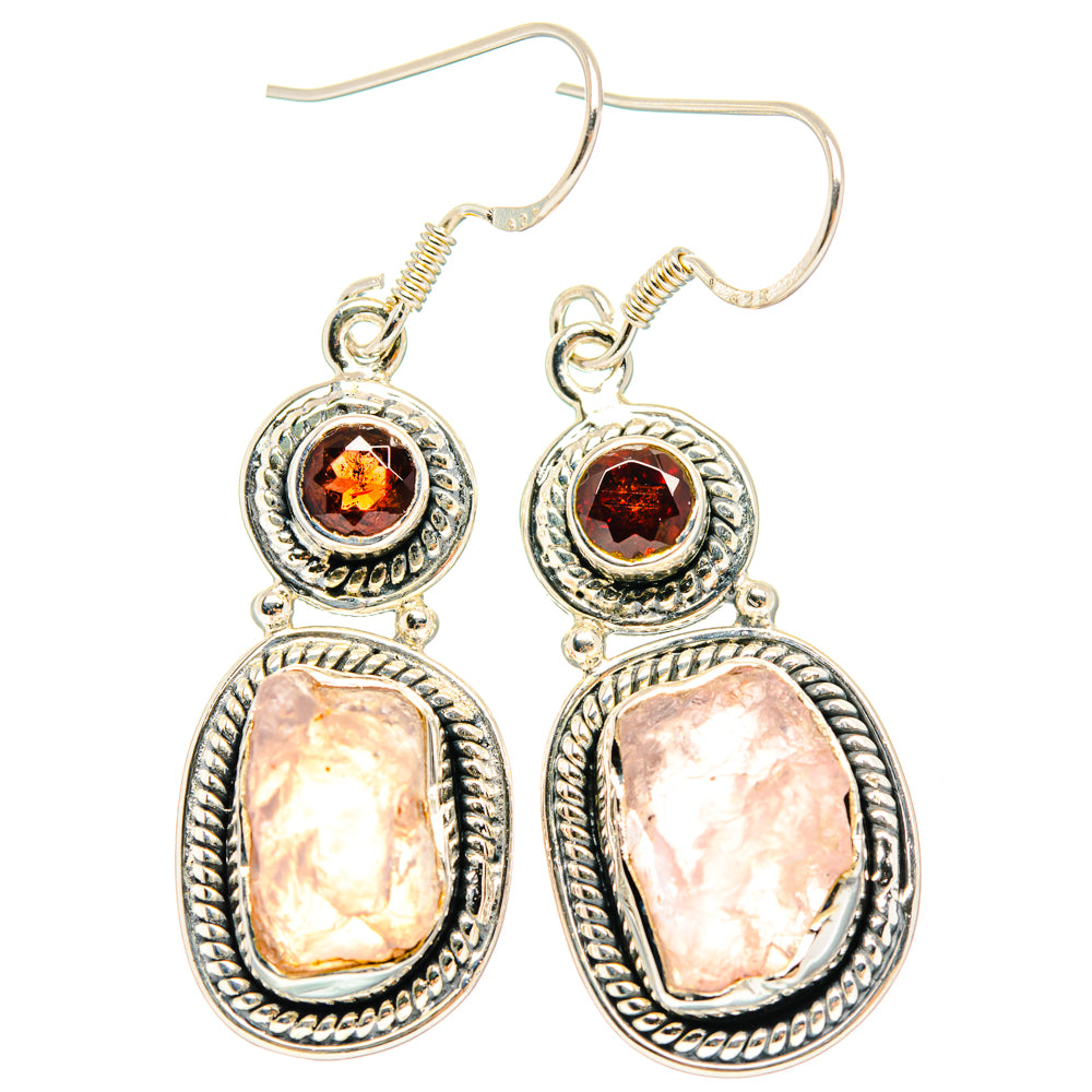 Rose Quartz Earrings handcrafted by Anasilvercos - EARR428345 - Photo 2