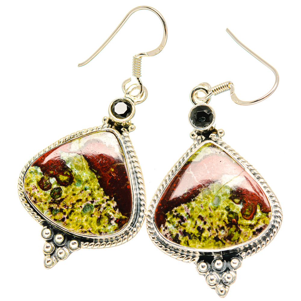 Dragon's Bloodstone Earrings handcrafted by Anasilvercos - EARR428359 - Photo 2