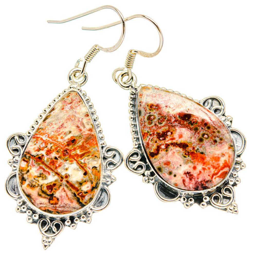 Crazy Lace Agate Earrings handcrafted by Anasilvercos - EARR428361 - Photo 2