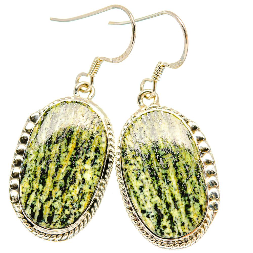 Green Swiss Opal Earrings handcrafted by Anasilvercos - EARR428365 - Photo 2