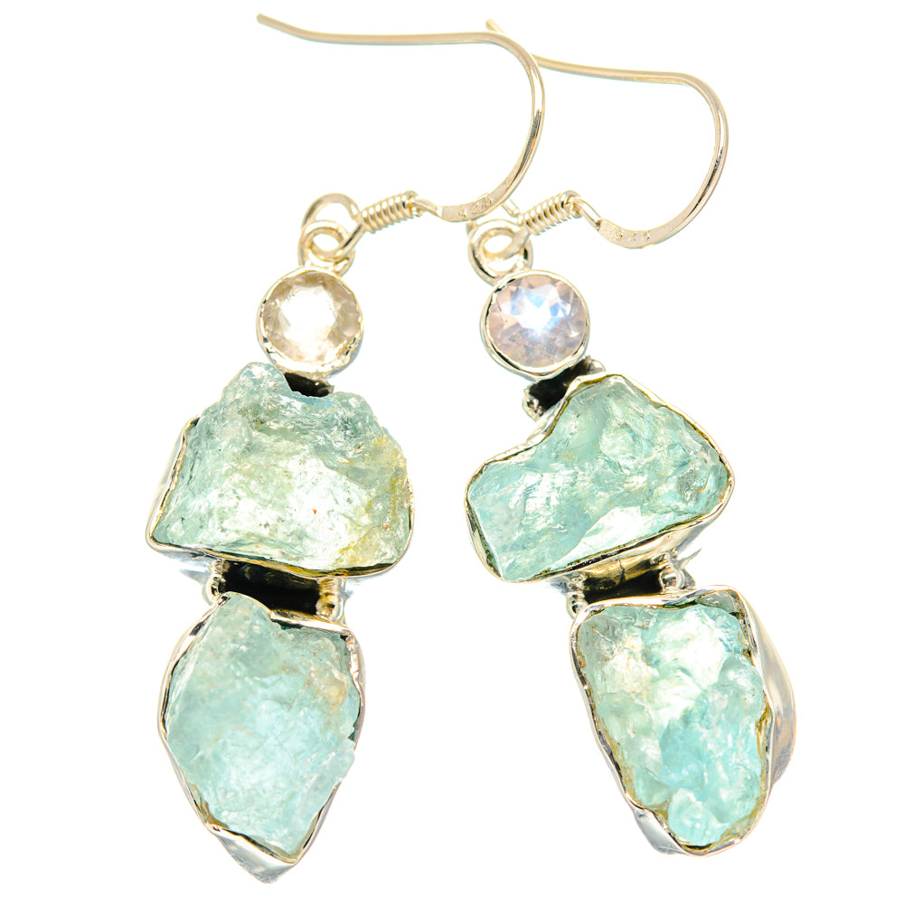 Aqua Chalcedony Earrings handcrafted by Anasilvercos - EARR428366 - Photo 2