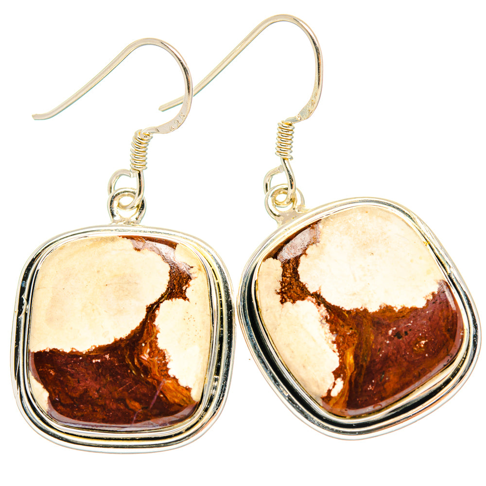 Peanut Wood Jasper Earrings handcrafted by Anasilvercos - EARR428373 - Photo 2