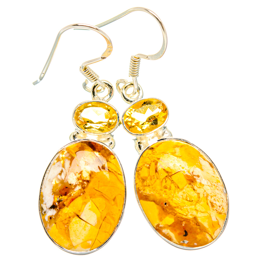 Brecciated Mookaite Earrings handcrafted by Anasilvercos - EARR428395 - Photo 2