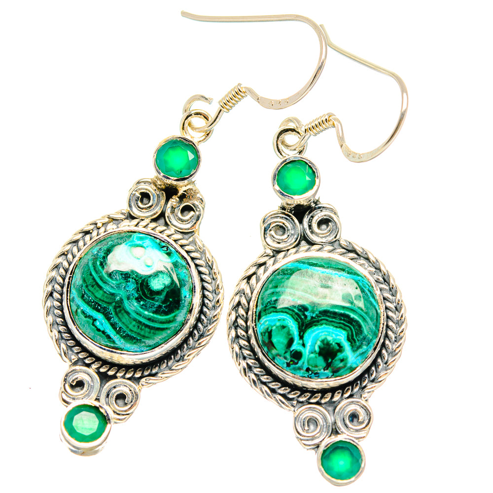Malachite Earrings handcrafted by Anasilvercos - EARR428397 - Photo 2