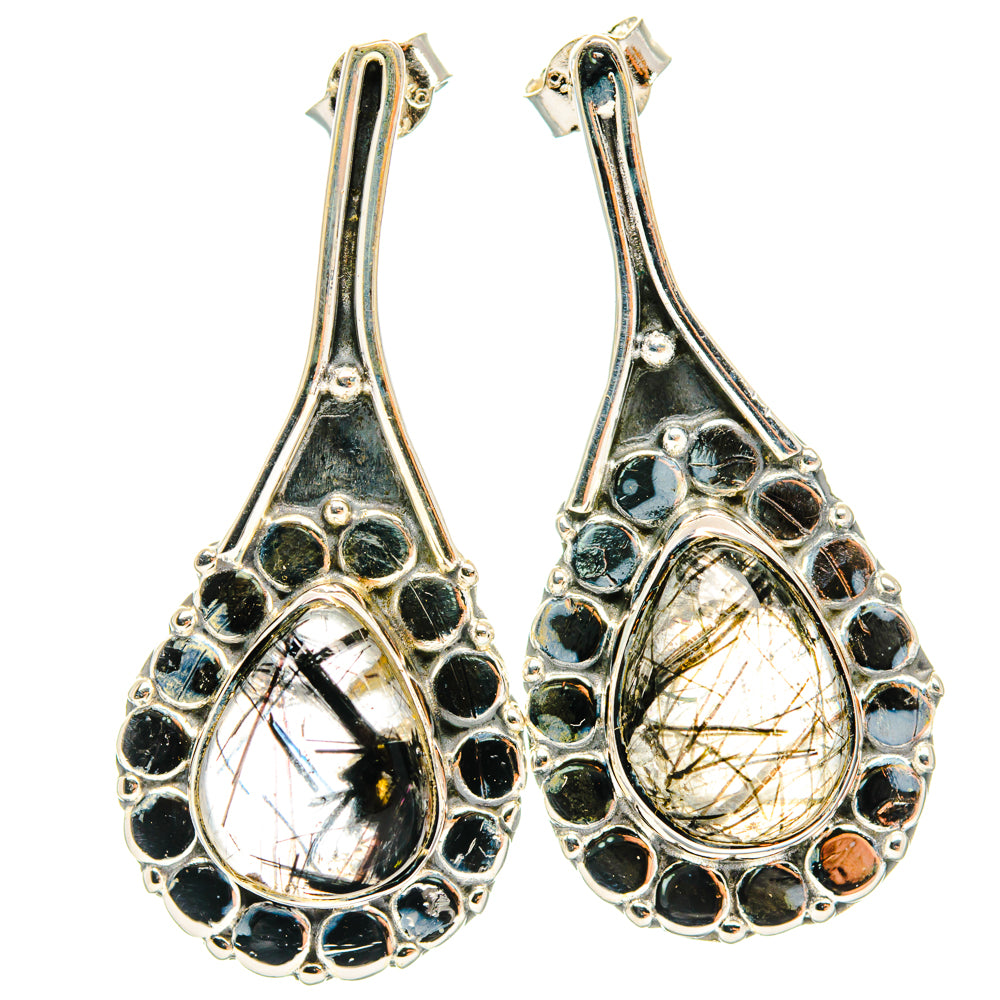 Tourmalinated Quartz Earrings handcrafted by Anasilvercos - EARR428401 - Photo 2