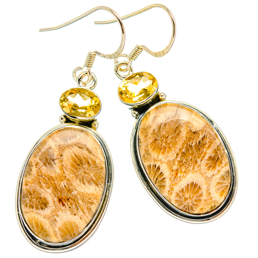 Fossil Coral Earrings handcrafted by Anasilvercos - EARR428443 - Photo 2