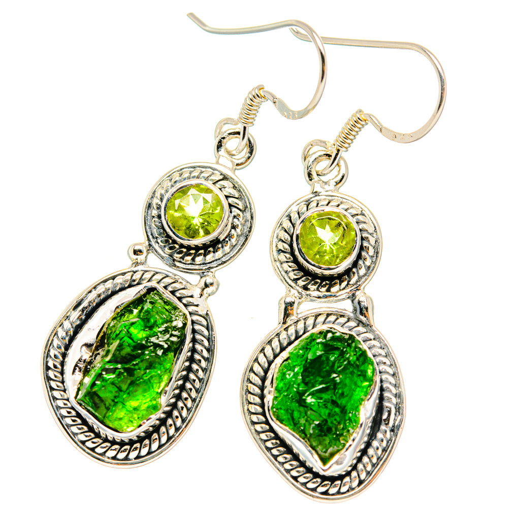 Chrome Diopside Earrings handcrafted by Anasilvercos - EARR428457 - Photo 2