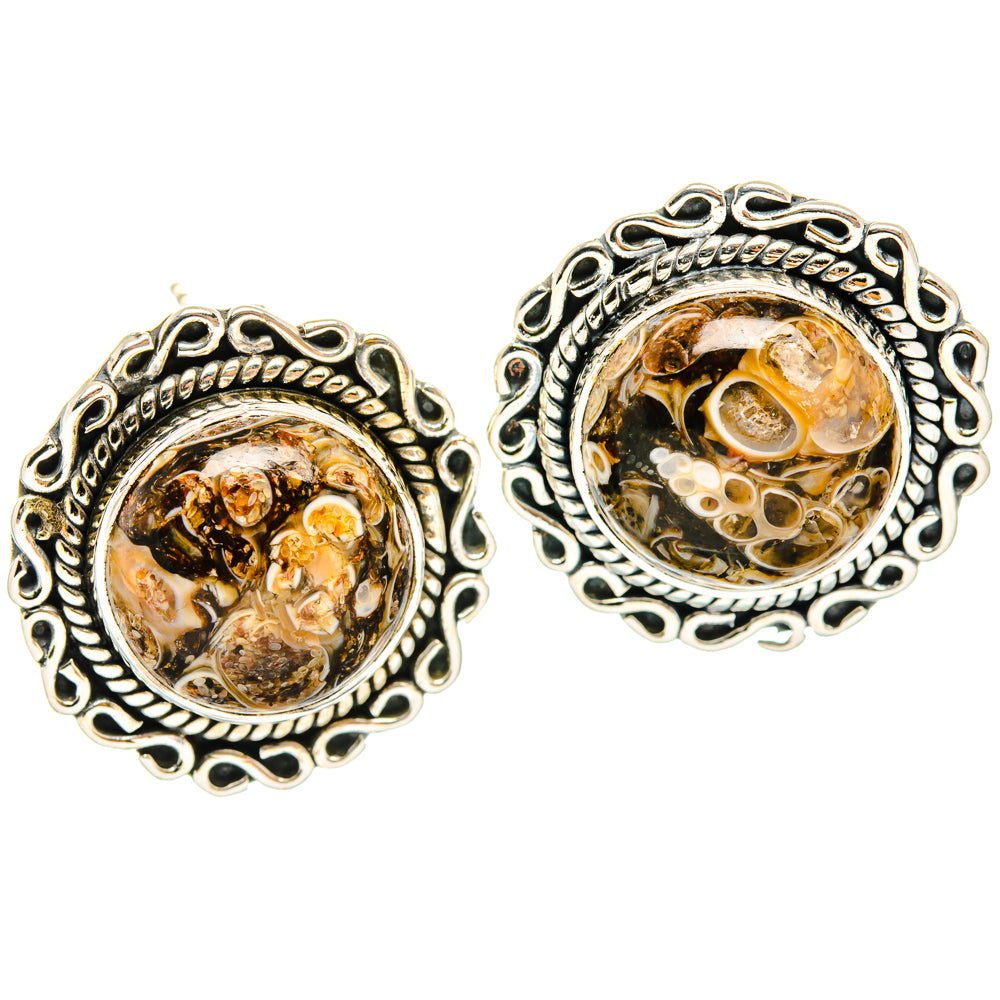 Turritella Agate Earrings handcrafted by Anasilvercos - EARR428463 - Photo 2