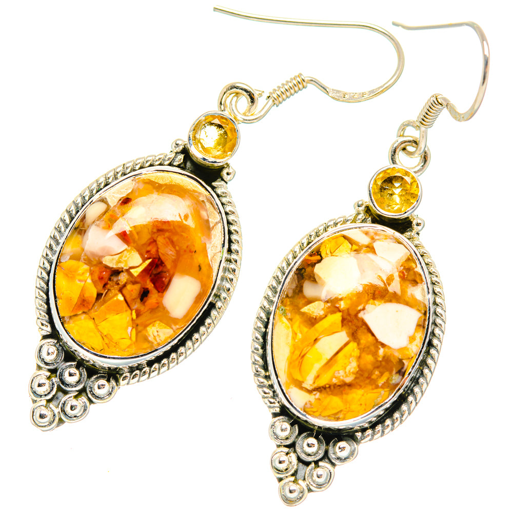 Brecciated Mookaite Earrings handcrafted by Anasilvercos - EARR428507 - Photo 2