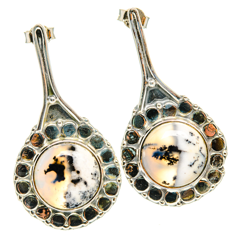 Dendritic Opal Earrings handcrafted by Anasilvercos - EARR428518 - Photo 2