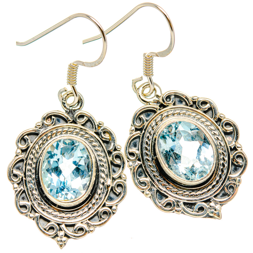 Blue Topaz Earrings handcrafted by Anasilvercos - EARR428538 - Photo 2