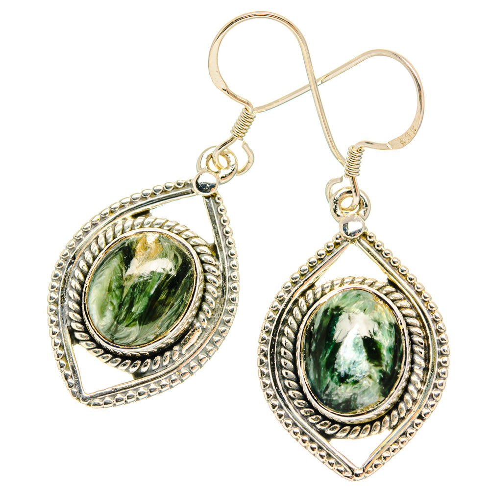 Seraphinite Earrings handcrafted by Anasilvercos - EARR428616 - Photo 2