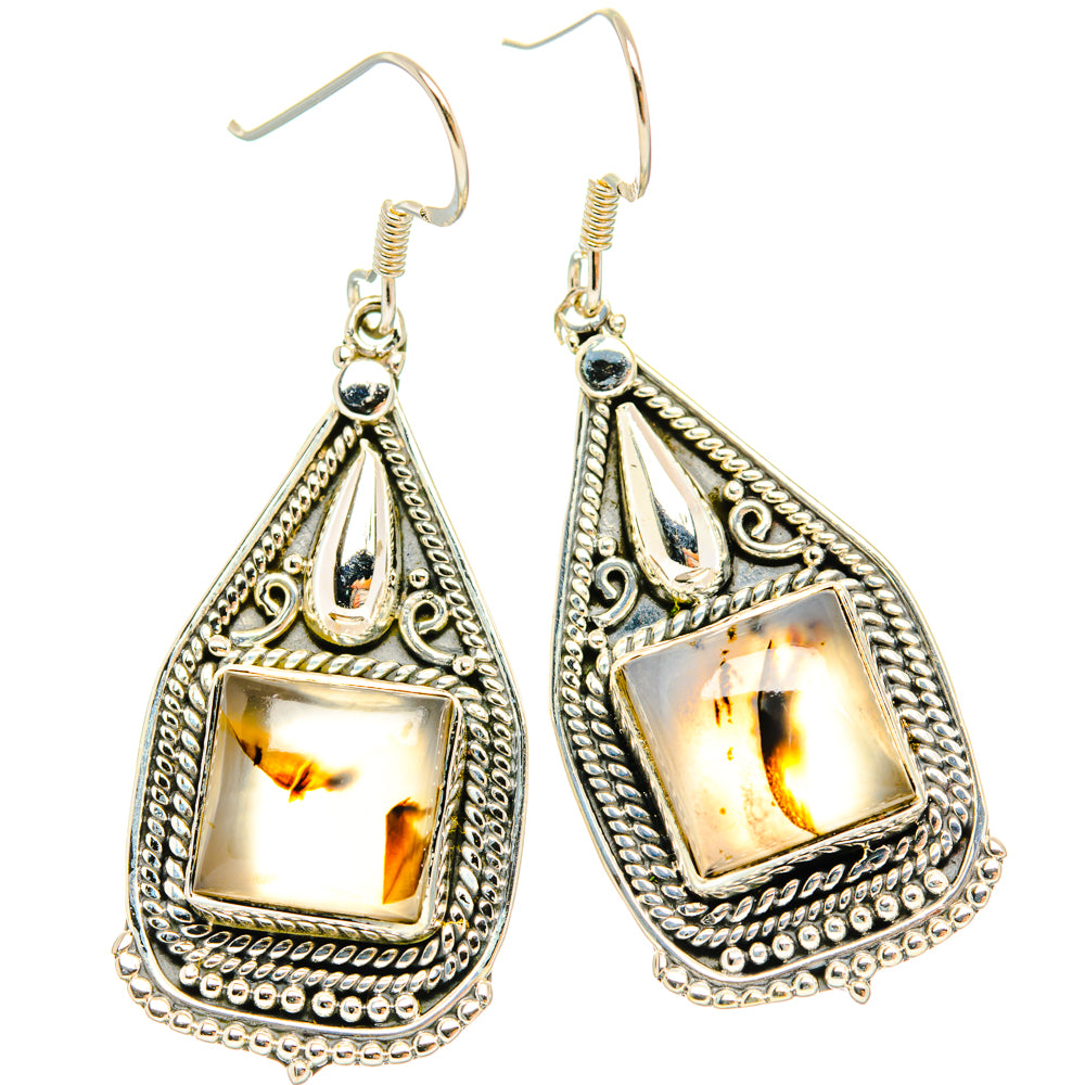 Montana Agate Earrings handcrafted by Anasilvercos - EARR428631 - Photo 2